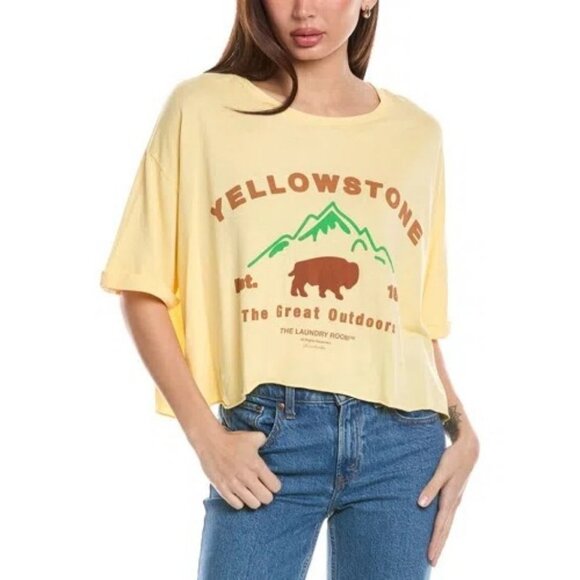 The Laundry Room Tops - The Laundry Room Oversized Cropped Tee Yellowstone Size Large New with Tag